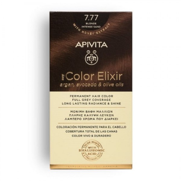 Apivita My Color Elixir Kit Βαφή Μαλλιών No 7.77 Ξανθό Έντονο Μπεζ